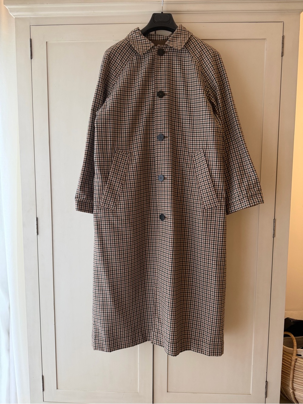 Zara Reversible Tan & Checked Trench Coat - Picture 9 of 12
